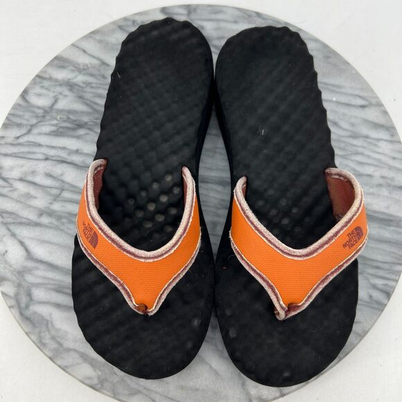 The North Face Sandals Womens 9 Foam Thong Flip Flop Orange Black Slip On - Picture 4 of 14